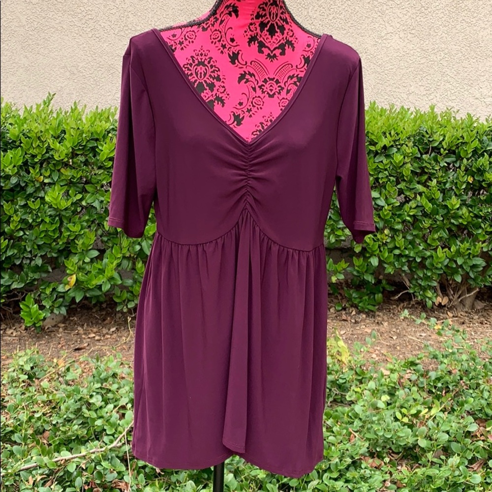 Torrid Cinch Front Purple Babydoll Top 1X